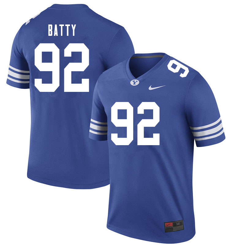 Men #92 Tyler Batty BYU Cougars College Football Jerseys Sale-Royal